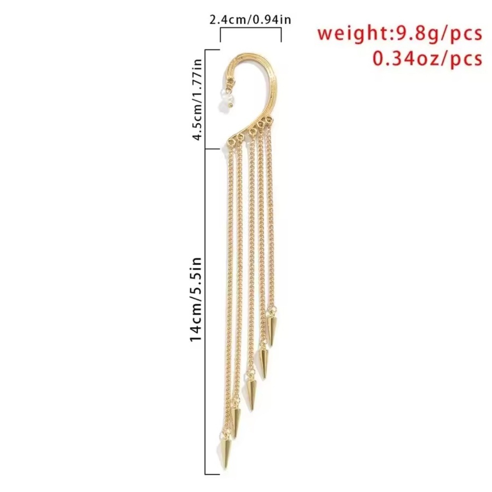Elegant Gold Tassel Earrings - Picture 11 of 11